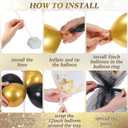 BBTO 8 Set Gold Black Table Centerpieces Balloons Stand Kit, Latex Balloons and Table Stand Holder with Base Tulle for Wedding Birthday Mother's Day Baby Shower Party