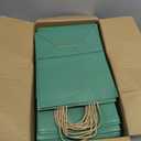 BagDream Gift Bags 8x4.25x10.5 Inches 100Pcs Kraft Paper Bags with Handles Bulk Medium, Green Stripe, 100% Recycled, Retail Merchandise Grocery Paper Sacks