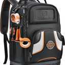 Tool Backpack Bag, HVAC Heavy Duty Construction Tools Backpack for Men, Professional Level Durable Tool Organizer, with Molded Base & Combination Lock, for Electricians & Home Repair