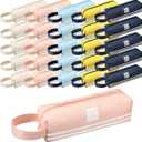 Mooliwe 25 Pcs Small Pencil Case Bulk Slim Pencil Pouch with Zipper Aesthetic Stationery Cute Square Waterproof Portable Storage Bag Makeup Bag for Marker Cosmetic