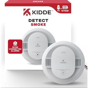 Kidde Hardwired Smoke Detector, 10-Year Battery Backup, Interconnectable, LED Warning Light Indicators, 20SA10