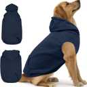 IECOii Dog Sweatshirt for Large Dogs, Hooded Fleece Vest with Leash Hole, XXXL Dogs Sweater for Giant Breed,Warm Polar Fleece Large Dog Hoodie for Fall Winter,Labrador,Doberman, Blue, 3XL