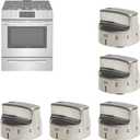 318282310 Gas Stove Burner Knob Replaces (5 Pack) - Compatible with Frigidaire Range/Oven/Cooktop,Kenmore Stove knobs Replacements AP3774164 1062940 AH979119 EA979119 PS979119