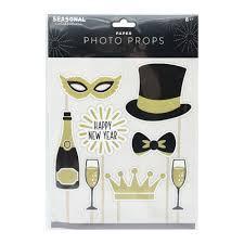 3 x NYE 2026 Paper Photo Props 