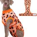 Kuoser Dog Recovery Suit for Dogs After Surgery,Professional Surgical Onesie for Female Male Dogs Spay Neuter,Soft Dog Surgery Suit Bodysuit for Abdominal Wounds Skin Disease,Orange 2XL (XX-Large (Back: 24.8" - 29.5"; Weight: 70+ LB))