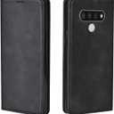 LG Stylo 6 Case, Flip Fold Leather Wallet Case with Kickstand and ID Slot, Magnetic Closure (Black)