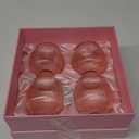 GLASSIQUE CADEAU Vintage Blush Pink Art Deco Gin and Tonic Glasses with Gold Rims | Set of 4 | 13.5 oz Stemless Crystal Balloons for Drinking Gin Cocktails | Retro Gift Goblets for Gin Lovers