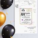 101st Birthday Party Guest Book Poster - Table Centerpiece Decoration Banner for Women or Men Turning 101 years old - Sweet Guest Book Alternative - 11x17 In Art Anniversary Keepsake Sign for Wishes