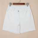 Sidefeel Women's Jean Shorts High Waisted Stretchy Raw Hem Denim Summer Shorts (White) Size 6 