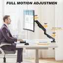 5Rcom Single Monitor Arm for 13-35 Inch Computer Screens | Fully Adjustable Heavy Duty Mount, Holds 22lbs, Fast Install, Cable Management, Black