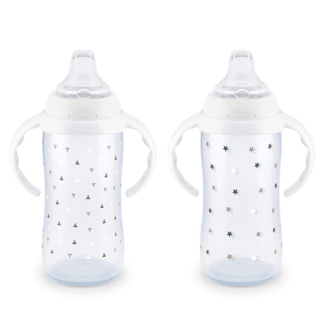 NUK Learner Cup 6+ Months Timeless Collection  10 Oz BPA Free Spill Proof Sippy Cup 2 Count 