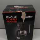 Mueller 12-Cup Drip Coffee Maker - Borosilicate Carafe, Auto-Off, Reusable Filter, Anti-Drip, Keep-Warm Function, Clear Water Level Window Coffee Machine, Kitchen Essentials & Accessories (Black)
