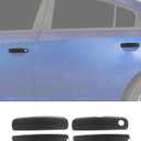 4Pcs Exterior Door Handle Covers Trim Overlay Compatible with Dodge Charger 2010-2024, Outside Door Handle Protector Shell for Dodge Charger Exterior Accessories, Carbon Fiber