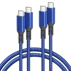Basesailor USB Type C to C 100W Cable 10ft/2Pack,Power Delivery Fast Charging PD Charger Cord for MacBook Mac Pro,iPad Air 5 4th 5th Mini 6 6th Generation,Samsung Galaxy Note 20 S23 S21 S22 22 Tab S9 (Blue)