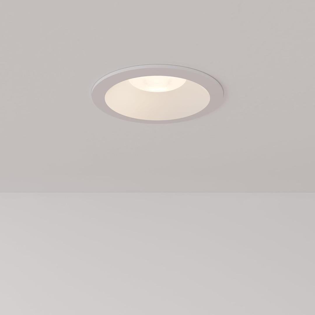 Inspira 3in White LED Recessed Ceiling Light, Round Canless Downlight Kit with Selectable 5CCT Color Temperature & Full Range Dimmer, 1200LM Brightness, 14W, ETL, IC & IP44 Wet Rated