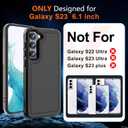 Hualele for Samsung Galaxy S23 Case,[Military Grade Protection] [Dropproof Shcokproof] Anty-Slip Grip Slim & Tough Dual Layer Galaxy S23 Case,Black