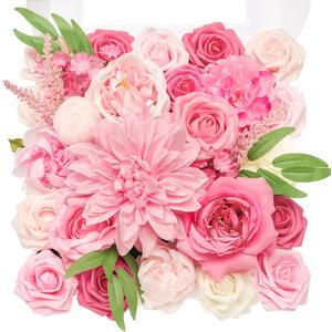 TINGE TIME Artificial Flowers Hot Pink Flower Combo for DIY Wedding Bouquets Table Centerpieces Arrangements Party Baby Shower Home Decoration Valentine's Day