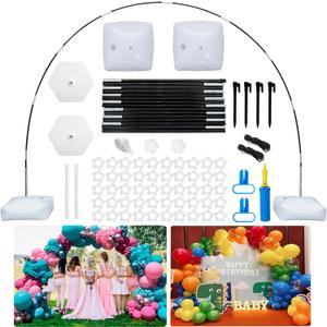 Reusable Balloon Arch Stand Kit with Base, Adjustable Balloon Arch Frame 10FT Wide & 9FT Tall for Graduation Wedding Birthday Baby Shower Party Supplies Halloween Decoraitons
