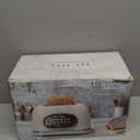 Rae Dunn Retro Digital Electric Toaster, 2 Slice Stainless Steel Toaster With Touchscreen, Countdown Timer, 6 Shade Settings, Wide Slots, High Lift Lever, Bagel, Defrost & Reheat, Digital Cream