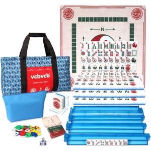 160 Pcs American Mahjong Tile Set | Elegant Vintage Luxury Style with Blue Back Mahjong Tiles