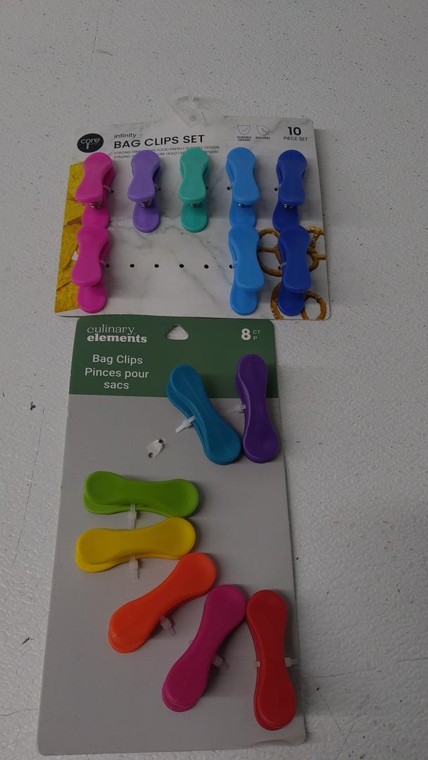 Multicolor Bag Clips 2 Sets Assorted, Pack Of 18
