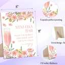 2 x Blush Pink Floral Mimosa Bar Sign,for Wedding Reception & Event Party,Table Centerpieces for Party Event,Bridal Shower Decorations,Mimosa Bar Decor,Wedding Party Sign,Wood Signage With Stand,2