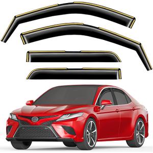 in-Channel Window Rain Guards Fit for Toyota Camry 2018 2019 2020 2021 2022 2023 2024 Extra Durable Window Visors Window Deflectors Vent Visors Vent Shades Car Accessories-4 pcs 2-Q14