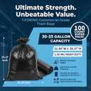 30-35 Gallon Trash Bags Heavy Duty 1.5 Mil - 31" x 39" 100 Count Large Black Garbage Bags 30+ Gallon Strong Plastic Trash Can Liners for Home Kitchen Commercial Lawn and Leaf