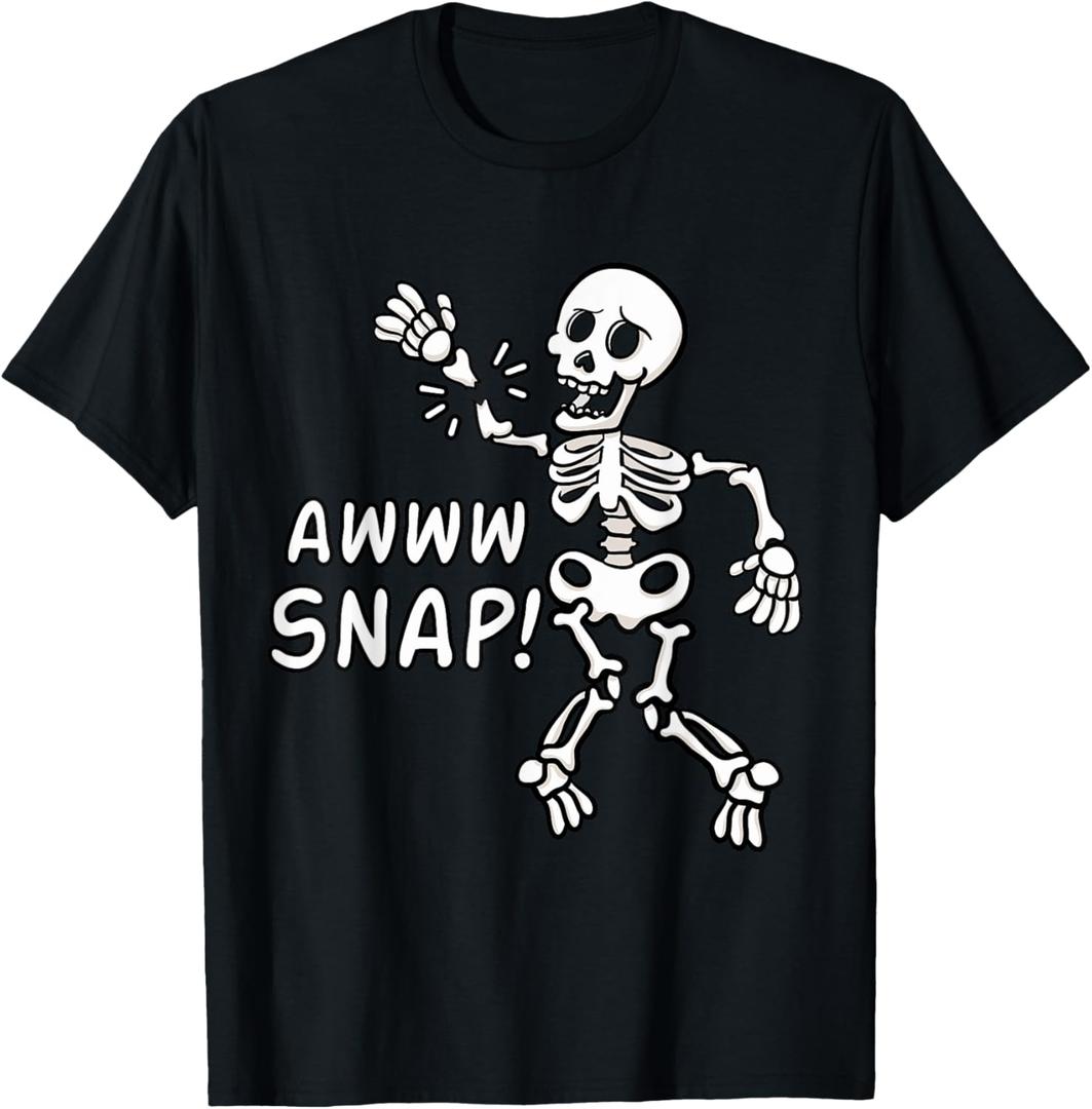 Aw Snap Broken Arm Skeleton Injury Wrist Surgery Recovery T-Shirt, Size S