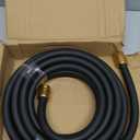 Giraffe Hybrid Garden Hose 5/8" x 25ft, Custom Length, NO Kink, Flexible, Leakproof Hose with Male to Female Fittings, 600 Burst PSI (Black and Orange)
