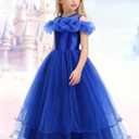 Girls Princess Dress with Crown Magic Wand Cape Princess Costumes for Party Cosplay3-9