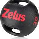 ZELUS Medicine Ball with Dual Grip| 20 lbs Exercise Ball |Weight Ball with Handles| Textured Grip Exercise Ball |Strength Training| Core Workouts