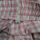 ANRABESS Women Striped Gingham Palazzo Cropped Pants Wide Leg Pajama Lounge Pants Plaid PJ Bottoms Cute Trousers with Pockets, XL, Pink White Plaid