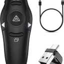 Presentation Clicker, Rechargeable Pointer, 2-in-1 USB Type C Powerpoint Clicker, Clicker for Powerpoint Presentations Slide Advancer, Presentation Clicker Wireless Presenter Remote Clicker