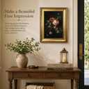 Vintage Gold Framed Moody Floral Wall Art,Dark Rose Still Life Canvas Print | Antique Moody Botanical Wall Decor,Dark Floral Aesthetic Painting,Rustic Cottagecore Artwork for Living Room Bedroom 16x24in