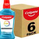 Colgate Total Pro-Shield Alcohol Free Mouthwash, Antibacterial Formula, Peppermint - 500 mL, 16.9 fluid ounce (6 Pack)