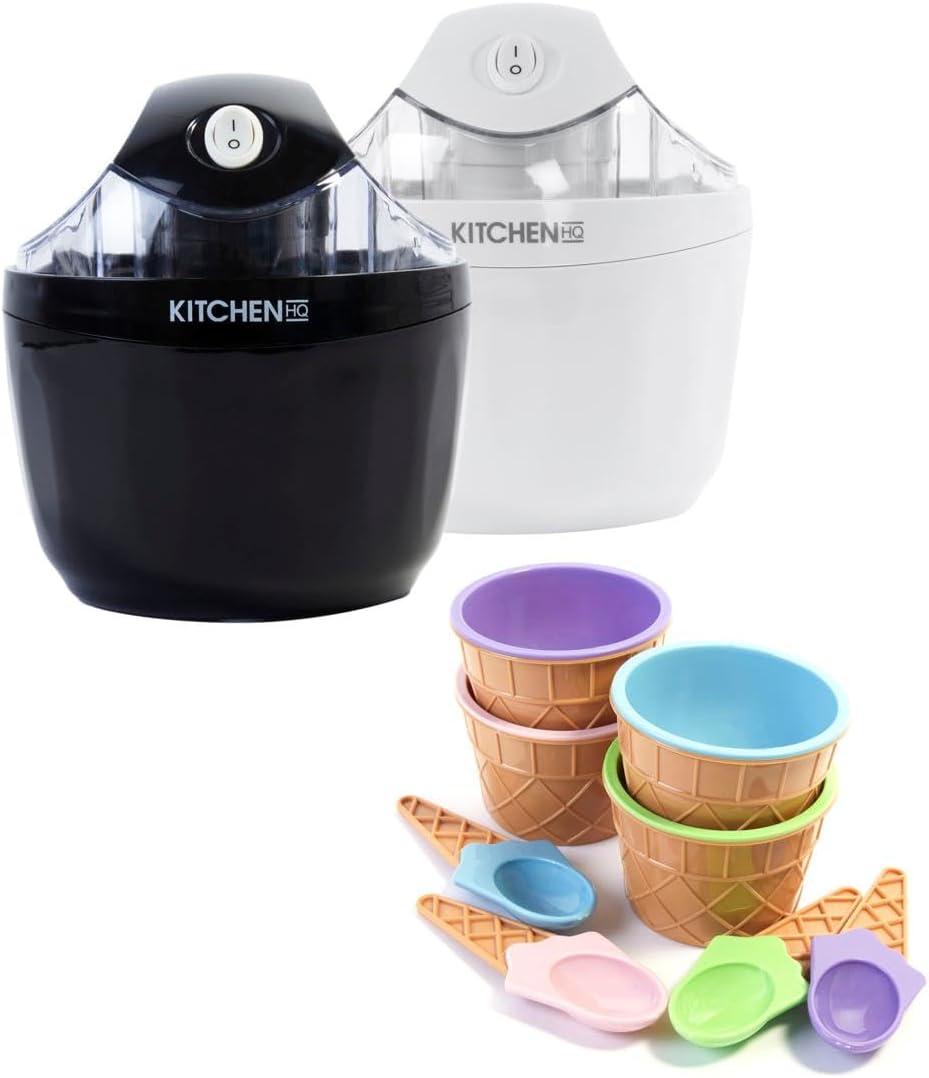 Kitchen HQ 2-pack Ice Cream Makers with Cups and Spoon  (Black)