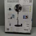 BLACK+DECKER 16 Inches Stand Fan with Pedestal Base, Height Adjustable Pedestal Fan with Remote and Touch Control Panel, Free Standing Fan with 90-Degree Oscillating and 3-Speed Settings, Black