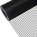 Zevemomo 48" x 50' 1/2inch Hardware Cloth, Black Vinyl Coated Chicken Wire Fence Galvanized Welded Mesh Roll for Home Garden Rabbit Cage