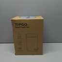 TIPGO 1.2 Gallon Small Black Trash Can, 4.5 Liters Bathroom Garbage Can with lid, Mini Step Trash Bin, Stainless Steel Wastebasket for Bathroom, Bedroom, Office (Matte Black)