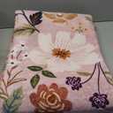 5x7 Area Rug for Nursery Girl Pink Floral Boho Cute Washable Soft Low Pile Non Slip Rugs Vintage Sound Absorbing Stain Resistant Big Carpet Rug for Bedroom Playroom Spring Living Room Dining Room