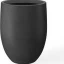 Kante 21.7" H Burnished Black Tall Planter, Large Outdoor Indoor Decorative Pot with Drainage Hole and Rubber Plug, Modern Round Taper Style for Home and Patio