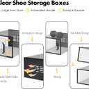SEE SPRING X-Large Shoe Storage Box Fit Size 11, Clear Plastic Stackable Shoe Organizer for Closet, Space Saving Sneaker Shoe Rack Containers Bins Holders for Entryway, Under Bed, 12 Pack Black
