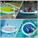 CALOBANA Round Floating Ring Inflatable Water Hammock Heavy Duty River Floats Lake Raft for Adults Tanning Pool Lounger Float Island Platform Pad Mat for Party