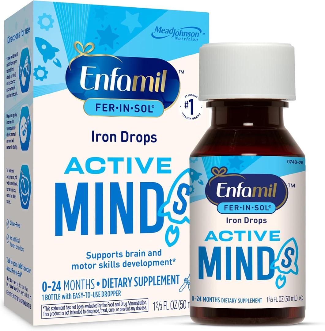 Enfamil Fer-In-Sol Iron Supplement Drops for Infants, 50 mL dropper bottle (Packaging May Vary) (EXP 02/01/27)