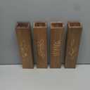 4 Pack Wood Indoor Wall Planter, Modern Boho Wall Decor for Living Room Bedroom, Farmhouse Pocket Vases for Dried Flowers and Faux Greenery Plants - Brown