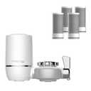 Waterdrop Water Filter for Sink Faucet, NSF Certified Water Purifier, 320 Gallon Tap Water Filter for Kitchen Sink, Reduces Chlorine, Lead-Free Material, Faucet Mount Water Filtration System 4 Filters