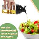 Lallisa 3 Pcs Salad Dressing Shaker 7 oz Salad Dressing Dispenser Mixer Shaker for Soy Sauce Vinaigrette Kitchen Spice Oil Vinegar Container (Black)