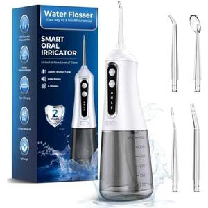 Water Flosser for Teeth Cleaning Pick: Portable Cordless Oral Irrigator350ML, 4 Modes 4 nozzles,IPX7 Waterproof Rechargeable Design – Perfect for Travel and Daily Deep Cleaning Gum Care at Home