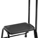 Leekpai Step Stool with Handle for AdultsSeniors Heavy Duty Holds 350 lbs.Stepping Stool for Elderly Adults, Attractive Black for Kitchen (17x12x4 Inch (Pack of 1))